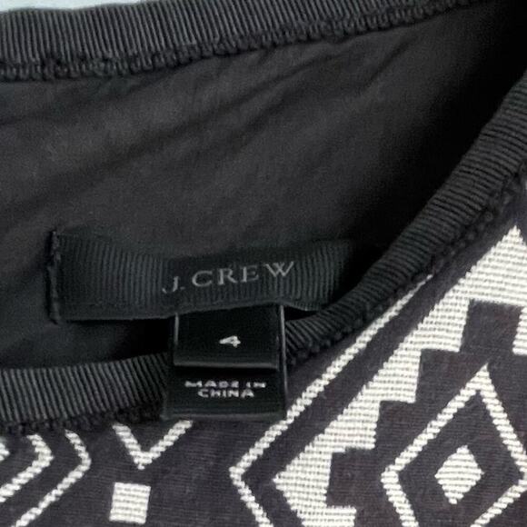 J.Crew diamond okay Aztec geometric sleeveless dress black and cream size 4 - Picture 12 of 12